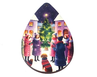 Wooden Christmas Tree Decoration Winter Pendant Handmade 65mm MM2-1