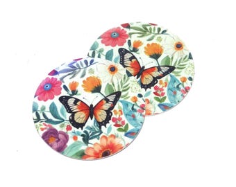 Faux Tin Butterfly Charms Handmade 25mm 1" MM8-3
