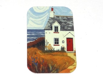 Faux Tin House by the Sea Pendant Handmade 32mm 1.25" MM5-1