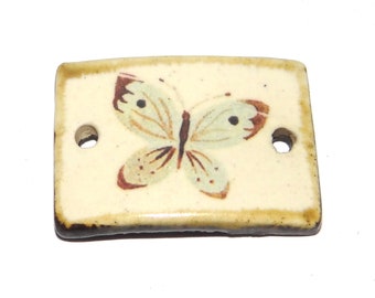 Ceramic Butterfly Bracelet Bar Cuff Porcelain 30mm CC5-3
