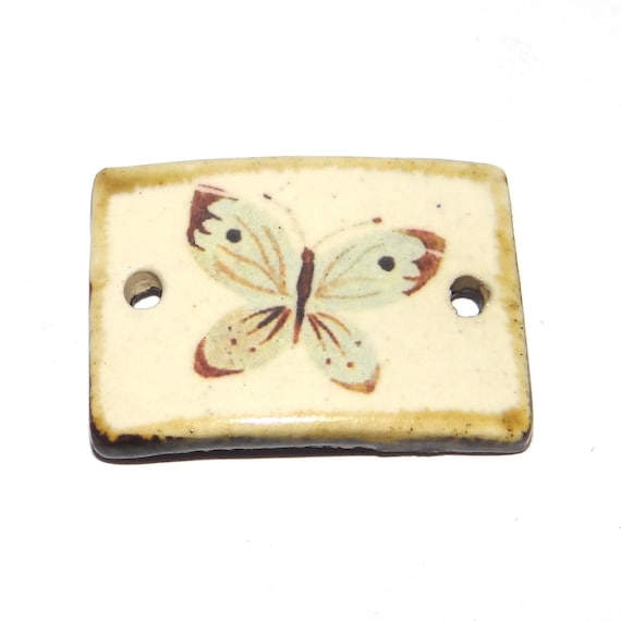 Ceramic Butterfly Bracelet Bar Cuff Porcelain 30mm CC5-3