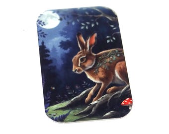Faux Tin Hare Pendant Charm Handmade 32mm 1.25" MM8-1