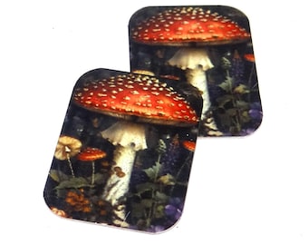 Faux Tin Mushroom Charms Handmade 25mm 1" MM2-2