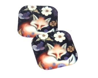 Faux Tin Fox Charms Handmade 16mm MM10-2