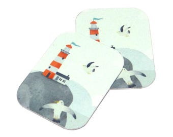 Faux Tin Lighthouse Charms Handmade 25mm 1" MM6-2