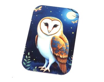 Faux Tin Owl Pendant Charm Handmade 32mm 1.25" MM8-1