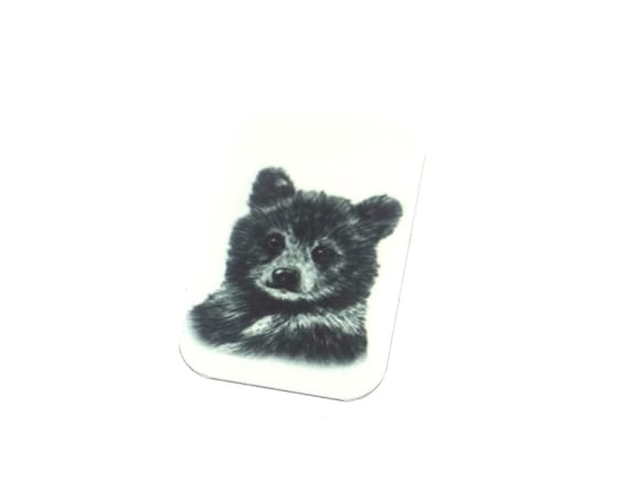 Bear Pendant Handmade Faux Tin 32mm 1.25" MSR5-2