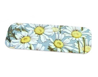 Metal Faux Tin Floral Daisy Bracelet Bar Cuff Pendant Handmade 40mm MM9-4