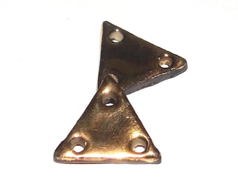 Ceramic 24k Gold Luster Charms Earring Bead Pair 17mm BB9-1