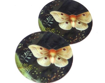 Faux Tin Moth Charms Handmade 25mm 1" MM4-2