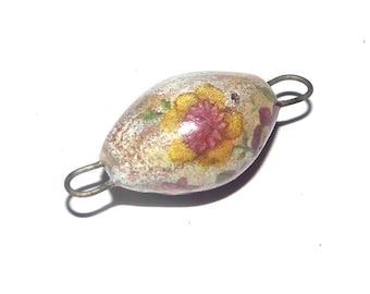 Ceramic Flower Pendant Handmade Focal Porcelain 30mm PP1-2