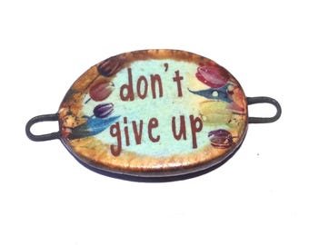 Ceramic Quote Bracelet Bar Cuff Porcelain 35mm PP4-4