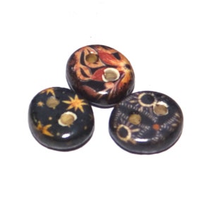Keramik Blumengemusterte Knöpfe Porzellan Handmade Einzigartig Rustikal 13-15 mm CC8-2