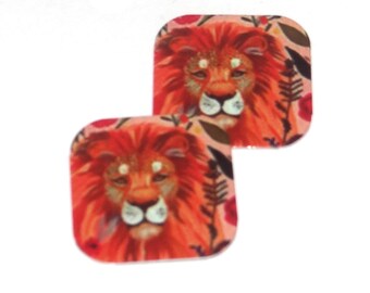 Faux Tin Lion Charms Handmade 16mm  MM7-3