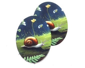 Faux Tin Snail Charms Handmade 25mm 1" MM8-1