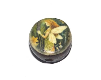 Ceramic Fairy Focal Bead Handmade Pottery Beads 16-18mm BB1-2