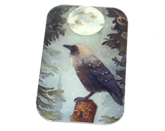Faux Tin Bird Pendant Handmade 33mm 1.25" MM7-3