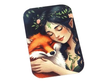 Faux Tin Fox Pendant Charm Handmade 32mm 1.25" MM8-1