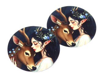 Faux Tin  Pixie Stag Charms Handmade 25mm 1" MM10-2
