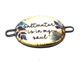 Ceramic Quote Bracelet Bar Cuff Porcelain 35mm PP4-4