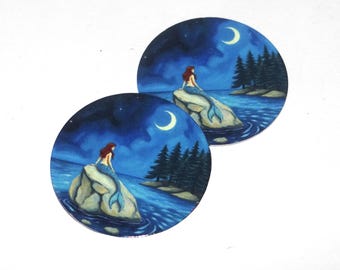 Faux Tin Mermaid Charms Handmade 25mm 1" MM8-3