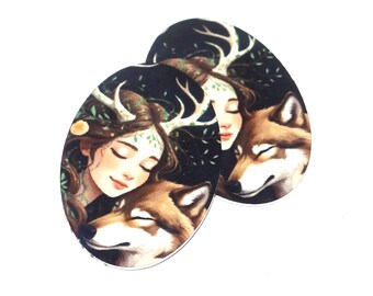 Faux Tin Wolf Charms Handmade 25mm 1" MM10-2