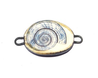 Ceramic Shell Bracelet Bar Cuff Porcelain 40mm CC2-2