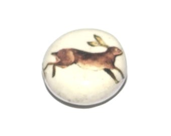 Ceramic Hare Focal Bead Handmade Pottery Beads 17mm PP6-3