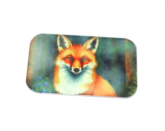 Faux Tin Fox Pendant Handmade 32mm 1.25" MM5-2