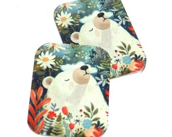 Faux Tin Bear Charms Handmade 25mm 1" MM6-2