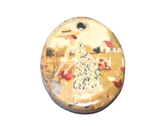 Ceramic Gardening Pendant Handmade Focal Porcelain 30mm CC4-2