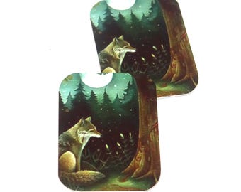 Faux Tin Wolf Charms Handmade 25mm 1" MM5-3
