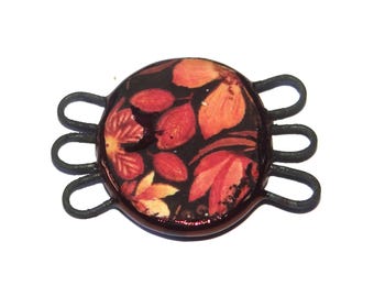 Ceramic Floral Connector Charm Multi-strand Pendant Porcelain Handmade 25mm PP9-4