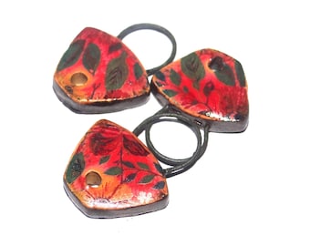 Ceramic Set of 3 Charms Porcelain 24mm PP8-4
