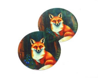 Faux Tin Fox Charms Handmade 25mm 1" MM8-3