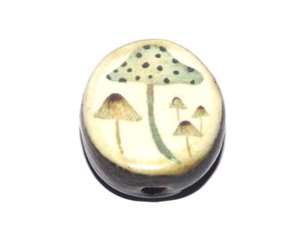 Ceramic Cat Focal Bead Handmade Pottery Beads 18mm PP7-1