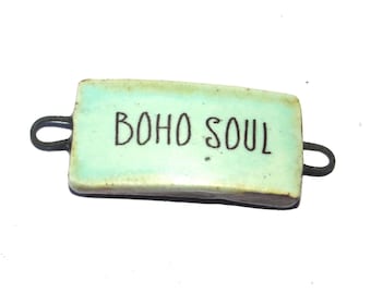 Ceramic Quote Bracelet Bar Cuff Porcelain 35mm PP4-4