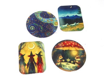Faux Tin Metal Charms Mix Handmade 25mm MM9-4