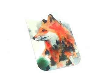 Faux Tin Fox Pendant Charm Handmade Animal Wildlife 32mm 1.3" MM5-1