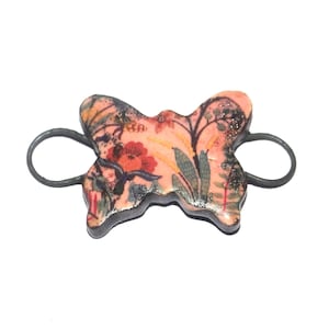 Ceramic Butterfly Bracelet Bar Cuff Porcelain 30mm CC5-1