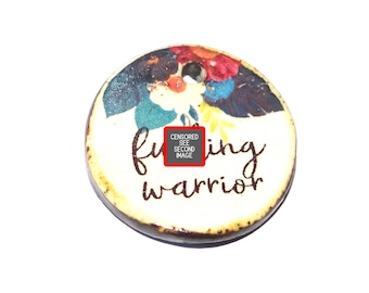 Ceramic Adult Quote Pendant Handmade Focal Porcelain 26mm CC7-1