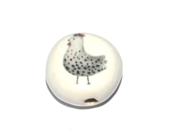 Ceramic Chicken Focal Bead Handmade Pottery Beads 18-20mm PP7-2