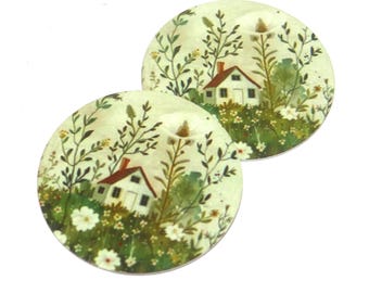 Faux Tin House Charms Handmade 25mm 1" MM4-2