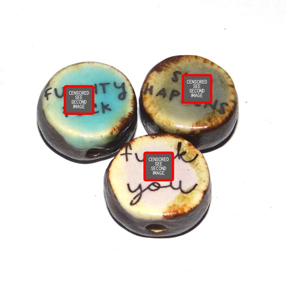 Ceramic Quote Bead Set Cube Beads Handmade Floral Flower Beads CC7-1