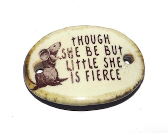 Ceramic Quote Bracelet Bar Cuff Porcelain 30mm PP4-4