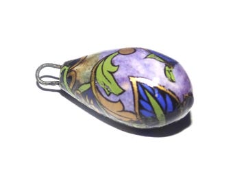 Ceramic Flower Pendant Handmade Focal Porcelain 27mm PP1-2