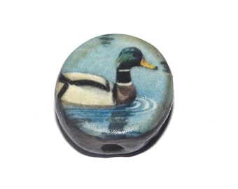 Ceramic Duck Focal Bead Handmade Pottery Beads 16-18mm BB1-3