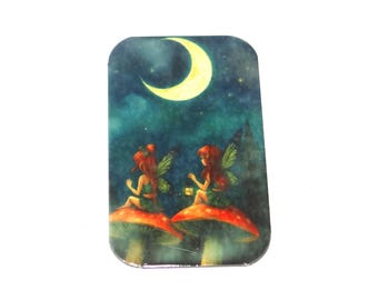 Faux Tin Fairies Pendant Handmade 32mm 1.25" MM5-2