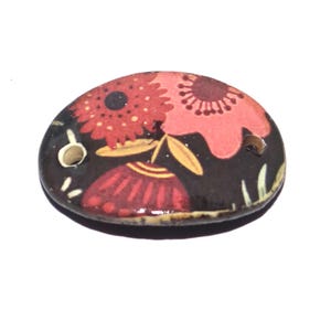 Ceramic Floral Bracelet Bar Cuff Porcelain 30mm CC5-1