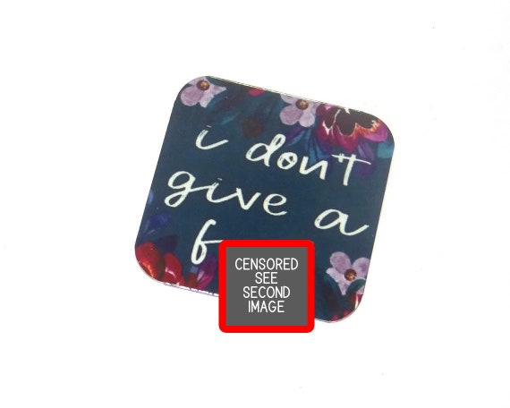 Metal Faux Tin Cuss Word Sweary Adult Quote Charm Pendant Handmade 25mm 1" Square MSQ4-4